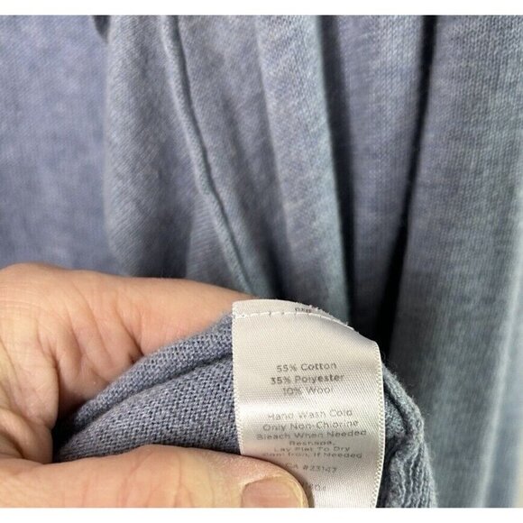 Talbots Women’s Long Sleeve Light Blue Cardigan Wool Blend Sweater Size Medium - Picture 4 of 12